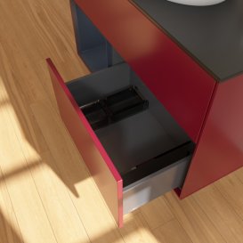 Тумба под раковину Villeroy & Boch Finion 100х50,1 см с подсветкой МДФ пион матовый лак/стекло черное матовое G892HGHB