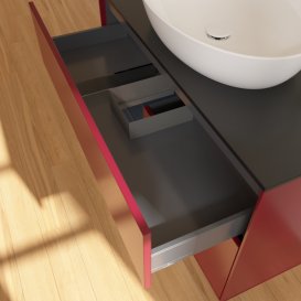 Тумба под раковину Villeroy & Boch Finion 100х50,1 см с подсветкой МДФ пион матовый лак/стекло черное матовое G892HGHB