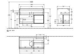 Тумба под раковину Villeroy & Boch Finion 100х50,1 см с подсветкой МДФ антрацит матовый лак/стекло черное матовое F902GFGK