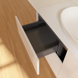 Тумба під раковину Villeroy & Boch Finion 120х50,1 см МДФ білий глянцевий лак/скло біле матове F91100GF