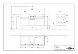 Тумба під раковину Villeroy & Boch Finion 120х50,1 см МДФ білий глянцевий лак/скло біле матове F91100GF