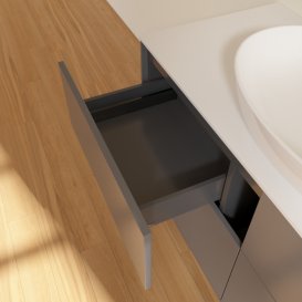 Тумба під раковину Villeroy & Boch Finion 120х50,1 см МДФ антрацит матовий лак/скло біле матове F91100GK