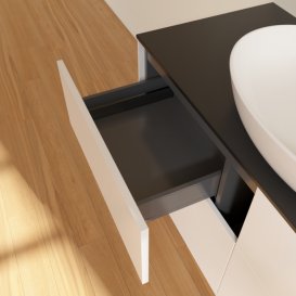 Тумба под раковину Villeroy & Boch Finion 120х50,1 см МДФ белый матовый лак/стекло черное матовое F91200MT