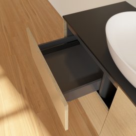 Тумба под раковину Villeroy & Boch Finion 120х50,1 см МДФ шпон дуба/стекло черное матовое F91200PC