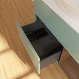 Тумба под раковину Villeroy & Boch Finion 100х50,1 см с подсветкой МДФ оливковый матовый лак/стекло белое матовое F901GNGM