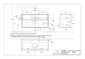 Тумба під раковину Villeroy & Boch Finion 120х50,1 см із підсвічуванням МДФ темно-синій матовий лак/скло біле матове G91100HG