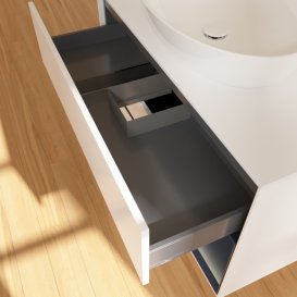 Тумба под раковину Villeroy & Boch Finion 100х50,1 см с подсветкой МДФ белый матовый лак/стекло белое матовое F901HGMT