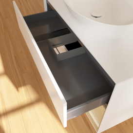 Тумба під раковину Villeroy & Boch Finion 100х50,1 см із підсвічуванням МДФ білий матовий лак/скло біле матове F901PCMT