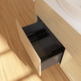 Тумба під раковину Villeroy & Boch Finion 100х50,1 см із підсвічуванням МДФ шпон дуба/скло біле матове F901PCPC