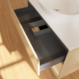 Тумба під раковину Villeroy & Boch Finion 100х50,1 см із підсвічуванням МДФ шпон дуба/скло біле матове F901PCPC