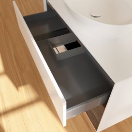 Тумба под раковину Villeroy & Boch Finion 100х50,1 см с подсветкой МДФ белый матовый лак/стекло белое матовое G901GNMT