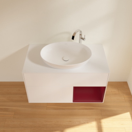 Тумба під раковину Villeroy & Boch Finion 100х50,1 см із підсвічуванням МДФ білий матовий лак/скло біле матове G901HBMT