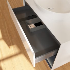 Тумба под раковину Villeroy & Boch Finion 100х50,1 см с подсветкой МДФ глянцевый белый лак/стекло белое матовое G901HGGF