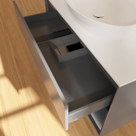 Тумба под раковину Villeroy & Boch Finion 100х50,1 см с подсветкой МДФ антрацит матовый лак/стекло белое матовое G901HGGK