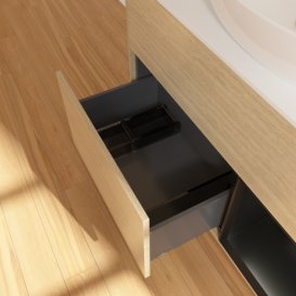 Тумба під раковину Villeroy & Boch Finion 100х50,1 см із підсвічуванням МДФ шпон дуба/скло біле матове G901PDPC