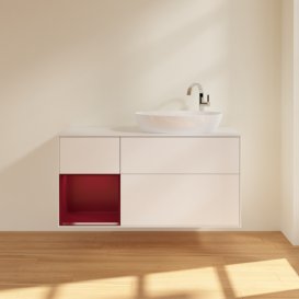 Тумба под раковину Villeroy & Boch Finion 120х50,1 см с подсветкой МДФ белый матовый лак/стекло белое матовое F921HBMT