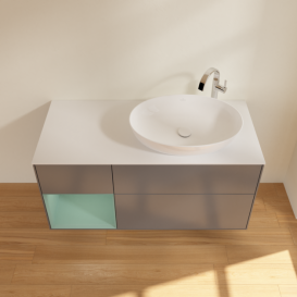 Тумба под раковину Villeroy & Boch Finion 120х50,1 см с подсветкой МДФ антрацит матовый лак/стекло белое матовое F921GMGK