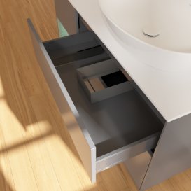 Тумба под раковину Villeroy & Boch Finion 120х50,1 см с подсветкой МДФ антрацит матовый лак/стекло белое матовое F921GMGK