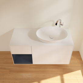 Тумба під раковину Villeroy & Boch Finion 120х50,1 см із підсвічуванням МДФ білий матовий лак/скло біле матове F921HGMT