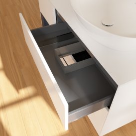 Тумба під раковину Villeroy & Boch Finion 120х50,1 см із підсвічуванням МДФ білий матовий лак/скло біле матове F921HGMT