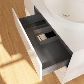 Тумба під раковину Villeroy & Boch Finion 120х50,1 см з підсвіткою МДФ білий глянцевий лак/скло біле матове G921GFGF