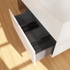 Тумба під раковину Villeroy & Boch Finion 120х50,1 см із підсвічуванням МДФ білий матовий лак/скло біле матове G921GNMT