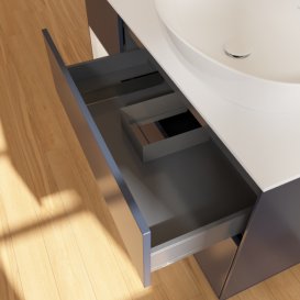 Тумба под раковину Villeroy & Boch Finion 120х50,1 см с подсветкой МДФ темно-синий матовый лак/стекло белое матовое G921GFHG