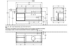 Тумба під раковину Villeroy & Boch Finion 120х50,1 см із підсвічуванням МДФ оливковий матовий лак/скло чорне матове G922PCGM