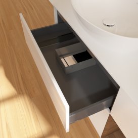 Тумба под раковину Villeroy & Boch Finion 120х50,1 см с подсветкой МДФ глянцевый белый лак/стекло белое матовое F931GNGF