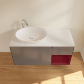 Тумба под раковину Villeroy & Boch Finion 120х50,1 см с подсветкой МДФ антрацит матовый лак/стекло белое матовое F931HBGK