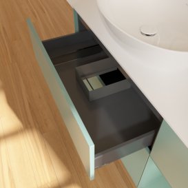 Тумба под раковину Villeroy & Boch Finion 120х50,1 см с подсветкой МДФ оливковый матовый лак/стекло белое матовое F931GMGM