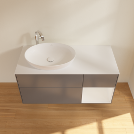 Тумба под раковину Villeroy & Boch Finion 120х50,1 см с подсветкой МДФ антрацит матовый лак/стекло белое матовое G931GFGK