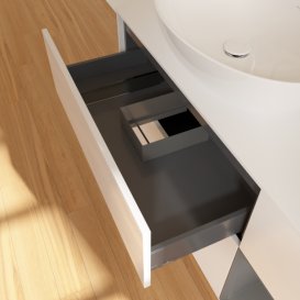 Тумба под раковину Villeroy & Boch Finion 120х50,1 см с подсветкой МДФ глянцевый белый лак/стекло белое матовое G931GKGF