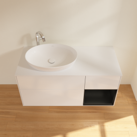 Тумба под раковину Villeroy & Boch Finion 120х50,1 см с подсветкой МДФ глянцевый белый лак/стекло белое матовое G931PDGF