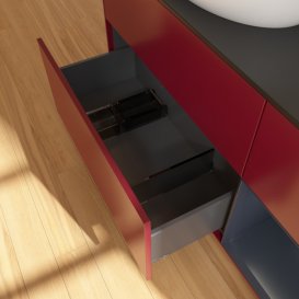 Тумба под раковину Villeroy & Boch Finion 120х50,1 см с подсветкой МДФ пион матовый лак/стекло черное матовое G932HGHB