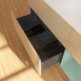 Тумба под раковину Villeroy & Boch Finion 120х50,1 см с подсветкой МДФ шпон дуба/стекло белое матовое G931GMPC