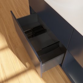 Тумба под раковину Villeroy & Boch Finion 120х50,1 см с подсветкой МДФ темно-синий матовый лак/стекло белое матовое G931HGHG