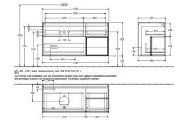 Тумба під раковину Villeroy & Boch Finion 120х50,1 см із підсвічуванням МДФ чорний матовий лак/скло біле матове G931HGPD