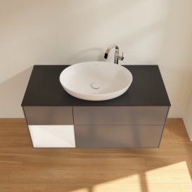 Тумба под раковину Villeroy & Boch Finion 120х50,1 см с подсветкой МДФ антрацит матовый лак/стекло черное матовое F942MTGK