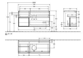 Тумба под раковину Villeroy & Boch Finion 120х50,1 см с подсветкой МДФ темно-синий матовый лак/стекло белое матовое F941GMHG