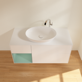 Тумба под раковину Villeroy & Boch Finion 120х50,1 см с подсветкой МДФ белый матовый лак/стекло белое матовое F941GMMT