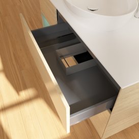 Тумба под раковину Villeroy & Boch Finion 120х50,1 см с подсветкой МДФ шпон дуба/стекло белое матовое F941GMPC