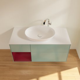 Тумба под раковину Villeroy & Boch Finion 120х50,1 см с подсветкой МДФ оливковый матовый лак/стекло белое матовое F941HBGM