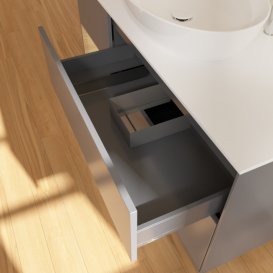 Тумба под раковину Villeroy & Boch Finion 120х50,1 см с подсветкой МДФ антрацит матовый лак/стекло белое матовое F941PCGK