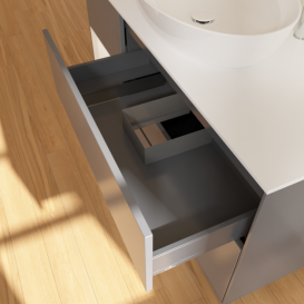 Тумба под раковину Villeroy & Boch Finion 120х50,1 см с подсветкой МДФ антрацит матовый лак/стекло белое матовое G941MTGK