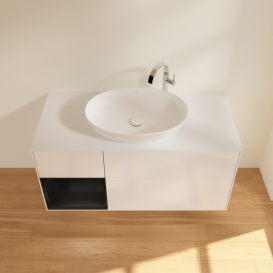 Тумба под раковину Villeroy & Boch Finion 120х50,1 см с подсветкой МДФ глянцевый белый лак/стекло белое матовое G941PDGF