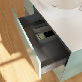 Тумба под раковину Villeroy & Boch Finion 120х50,1 см с подсветкой МДФ оливковый матовый лак/стекло белое матовое G941GKGM