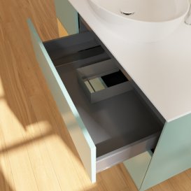 Тумба под раковину Villeroy & Boch Finion 120х50,1 см с подсветкой МДФ оливковый матовый лак/стекло белое матовое G941HFGM