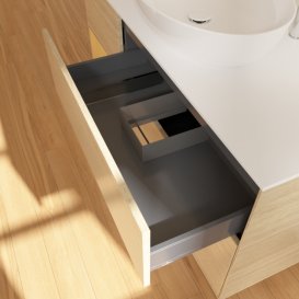 Тумба под раковину Villeroy & Boch Finion 120х50,1 см с подсветкой МДФ шпон дуба/стекло белое матовое  G941HFPC