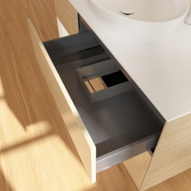 Тумба под раковину Villeroy & Boch Finion 120х50,1 см с подсветкой МДФ шпон дуба/стекло белое матовое G941MTPC